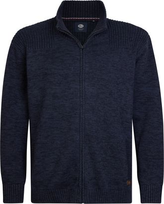 Petrol Industries Heren Plus Size Gebreid Vest Hayward - Blauw