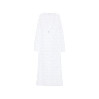 Os&eacute;ree Maxi Dresses, female, White, Size: M Full Lace Maxi Dress