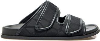 Valentino Garavani Black Fabric Flat Mens Sandals