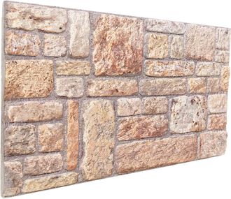 vidaXL Paneles De Pared 10 Uds. 100 X 50 Cm Marr&oacute;n Claro Y Espuma Eps Vidaxl