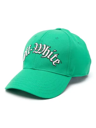 Off-white Honkbalpet met geborduurd logo - Groen