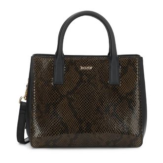 Kazar Snake Embossed Leather Bag - Dames - Handtassen - Zwart - ONE Size - Leer - Tassen
