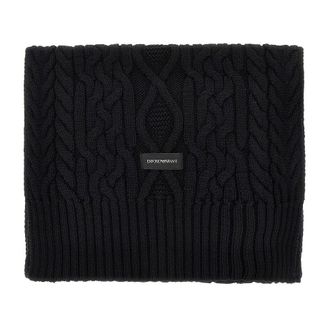 Emporio Armani Wool-blend scarf with logo label Woman One Size