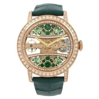 Corum Pre-owned Corum Golden Bridge Hand Wind Diamond Green Dial Mens Watch 113.000.85/0F17DV98R