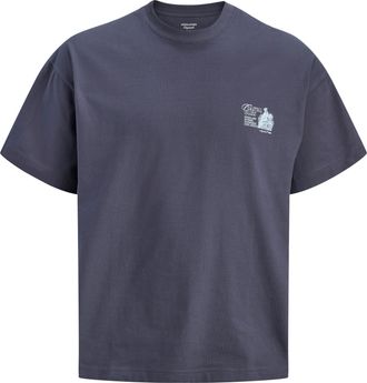 Jack & Jones Kurzarmshirt JACK & JONES JORMAINE BACK TEE SS CREW NECK SN, Herren, Gr. XXL, odyssey gray, Jersey, Obermaterial: 100% Baumwolle, bedruckt, relaxed fi