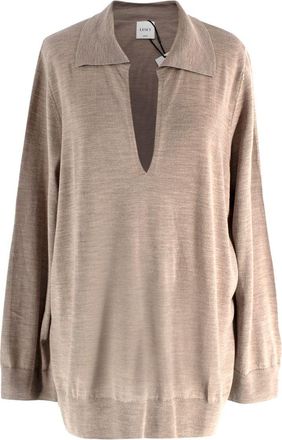 Leset Sand Brown James V Neck Polo Shirt Size M