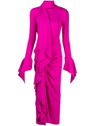 Solace London Abito lungo The Nella drappeggiata - Rosa