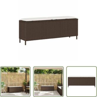 vidaXL Cuscino da giardino - Panca da Giardino con Cuscino Marrone 110x30x40,5 cm Polyrattan