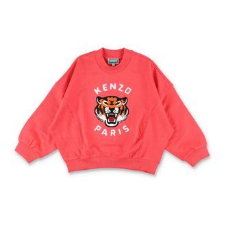 Kenzo Fleece Tiger Sweatshirt - male - Kenzo - Kids Sweatshirts - Red - 10 Y - Kids
