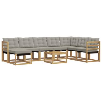 vidaXL Conjunto De Sof&aacute;s De Exterior 9 Pcs Blanco Y Gris Claro Vidaxl