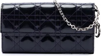 Dior Pre-owned Dior Patent Cannage Lady Wallet On Chain Ladies CZRBWR7XCP7K9XD3