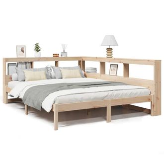 Berkfield Home Bookcase Bed without Mattress 160x200 cm Solid Wood Pine in Light Tan