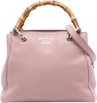 Gucci Pre-owned Handbags, female, Pink, Size: ONE SIZE Pre-owned Leather Top Handle Bag