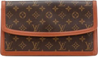 Louis Vuitton Pre-owned Clutches, female, Brown, Size: ONE SIZE Pre-owned Printed Leather Clutch