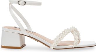 Steve Madden Womens Satin Gabby P 985 Sandals - White - Size UK 4