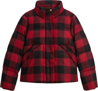 Woolrich Wol Pufferjack - Dames - Winterjassen - Rood - S - Wol - Jassen