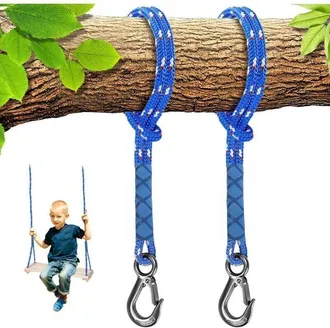 OEM Juego De 2 Ganchos Para Columpios, Cuerda Ajustable De 150 Cm De Longitud, Aptos Para Vigas De Madera Con Mosquet&oacute;n, Ganchos Para Hamacas Y Sillas De 