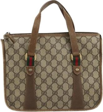 Gucci Pre-owned Vintage Handbag - Dames - Vintage Handtas - Beige - ONE Size - Leer - Vintage