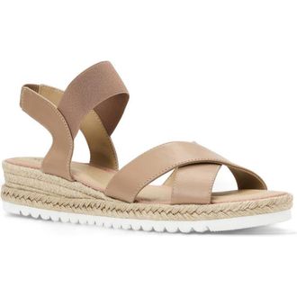 Aquatalia Almeria Weatherproof Slingback Espadrille Platform Wedge Sandal in Sand Leather at Nordstrom, Size 11