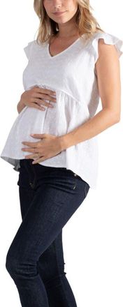 Cache Coeur Butterfly top for pregnancy and breastfeeding Suzanne in Embroidered White at Nordstrom, Size X-Large