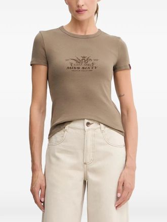 Miss Sixty print-detail T-shirt - Beige