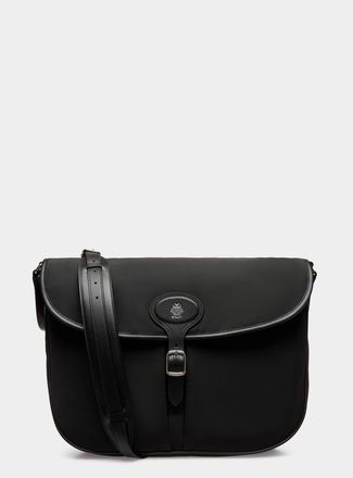 Bally B-Light Messenger Bag in Nylon and Leather in Black+Palladio at Nordstrom