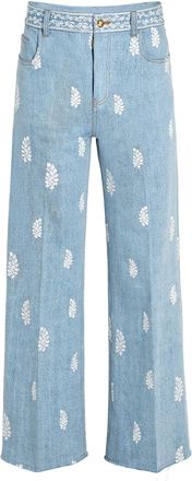 Giambattista Valli Jeans con ricamo a fiori - Blu