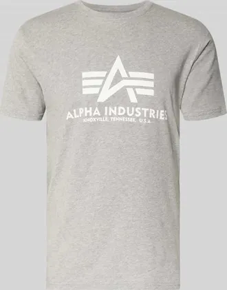 Alpha Industries Alpha Industries T-Shirt mit Logo und Rundhalsausschnitt in Hellgrau, Gr&ouml;&szlig;e XL
