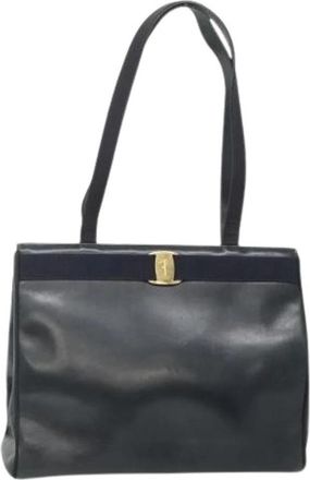 Ferragamo Tweedehands leren handtassen - Dames - Vintage Schoudertas - Zwart - ONE Size - Vintage