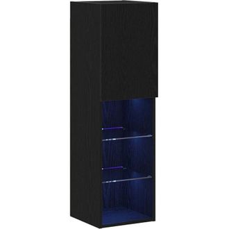 vidaXL Gabinete De Tv 2 Pcs Negro 30.5 X 30 X 102 Cm Vidaxl
