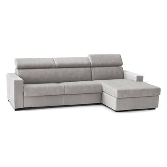 Talamo Italia Sofa Cama Alberta, Sof&aacute; De Esquina, 100% Made In Italy, Sof&aacute; Con Apertura Giratoria, Con Pen&iacute;nsula De Contenedores A La Derecha, Con Reposabrazos Est&aacute;
