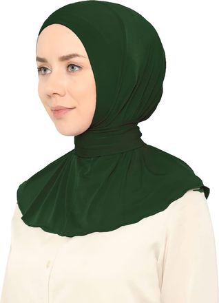 World of Shawls Ready To Go Instant Hijab for Ladies Girls Women Turkey Premium Quality Chiffon Scarf (Bottle Green)