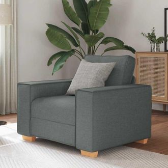 vidaXL Sill&oacute;n Sof&aacute; De Tela Gris Oscuro De 60 Cm Vidaxl