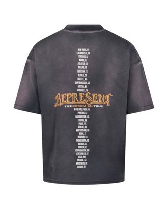 Represent Mens T-Shirt Golden Tour Sun Fade Grey Cotton T-Shirts And Polos