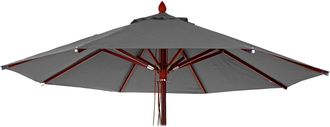 Hhg Funda De Recambio Para Sombrilla De Madera Para Hosteler&iacute;a Hhg 667, Funda De Sombrilla, Redonda &Oslash;4m Poli&eacute;ster 3kg, Antracita