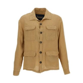 Herno Light Jackets, male, Beige, Size: XL Field Jacket