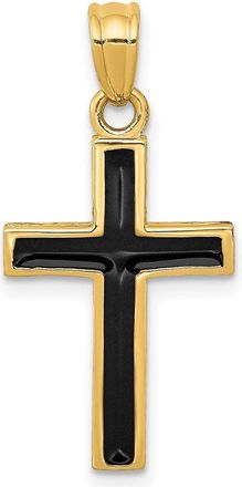 Diamond2Deal 14k Yellow Gold Epoxy Latin Cross Pendant
