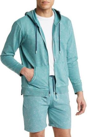 Stone Rose Acid Wash Zip Front Fleece Hoodie in Cor/blu at Nordstrom Rack, Size 6(Xxl)