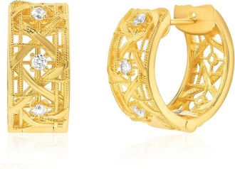 Suzy Levian Suzy Levian Silver Cz Huggie Earrings