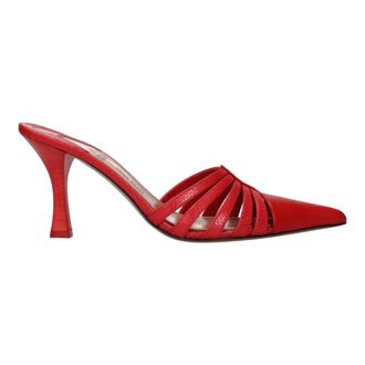 PARIS TEXAS Nadia Lee Cohen Sandalen - Dames - Muiltjes - Rood - 40 EU - Leer - Schoenen