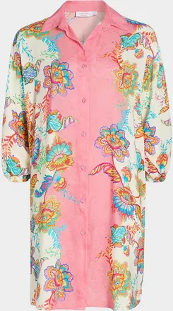 Johnny Was Roisin Floral Mini Shirtdress
