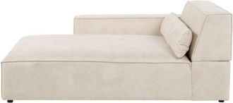 Beliani Right-Hand Chaise Lounge HELLNAR Velvet Light Beige