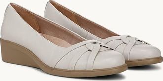 Life Stride Jorie Ballet Womens Bone Faux Leather Slip On Wedge Heel GAL508