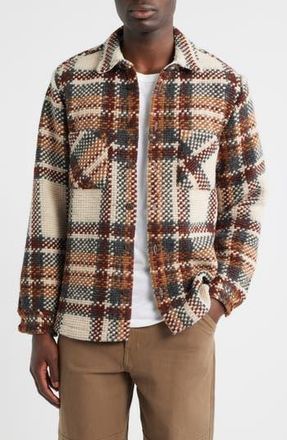 Wax London Whiting Plaid Overshirt in Ecru /Multi at Nordstrom Rack, Size Medium