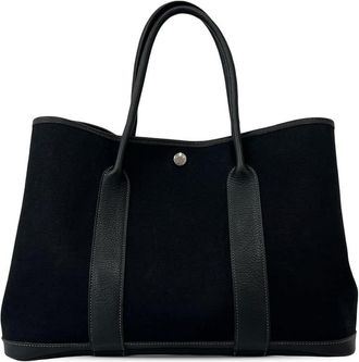 Herm&egrave;s Pre-owned Hermes Garden party PM Tote Bag Tower ash Buffl black 44610 Ladies I8C3ZL10M6A46E9A