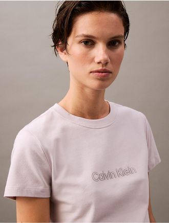 Calvin Klein Jeans Calvin Klein Womens Tonal Standard Logo Graphic Slim Fit T-Shirt - Purple - XS