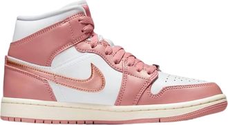 Nike Jordan Womens Air 1 Mid Se Sneakers In Red Stardust/metallic Copper
