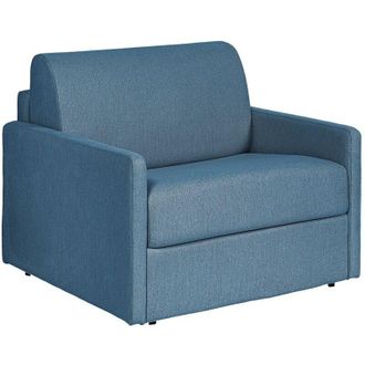 Vente-Unique Vente-unique - Poltrona letto a ribalta Materasso 14 cm in Tessuto Blu - calife