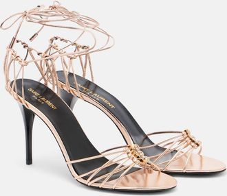 Saint Laurent Babylone 90 metallic leather sandals