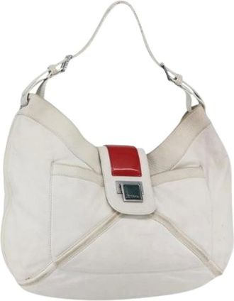 Loewe Pre-owned Shoulder Bags, female, White, Size: ONE SIZE Pre-owned Leather Shoulder Bag